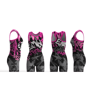 Eastern Carolina Wrestling Academy Pink Graffiti Women's Racerback Singlet