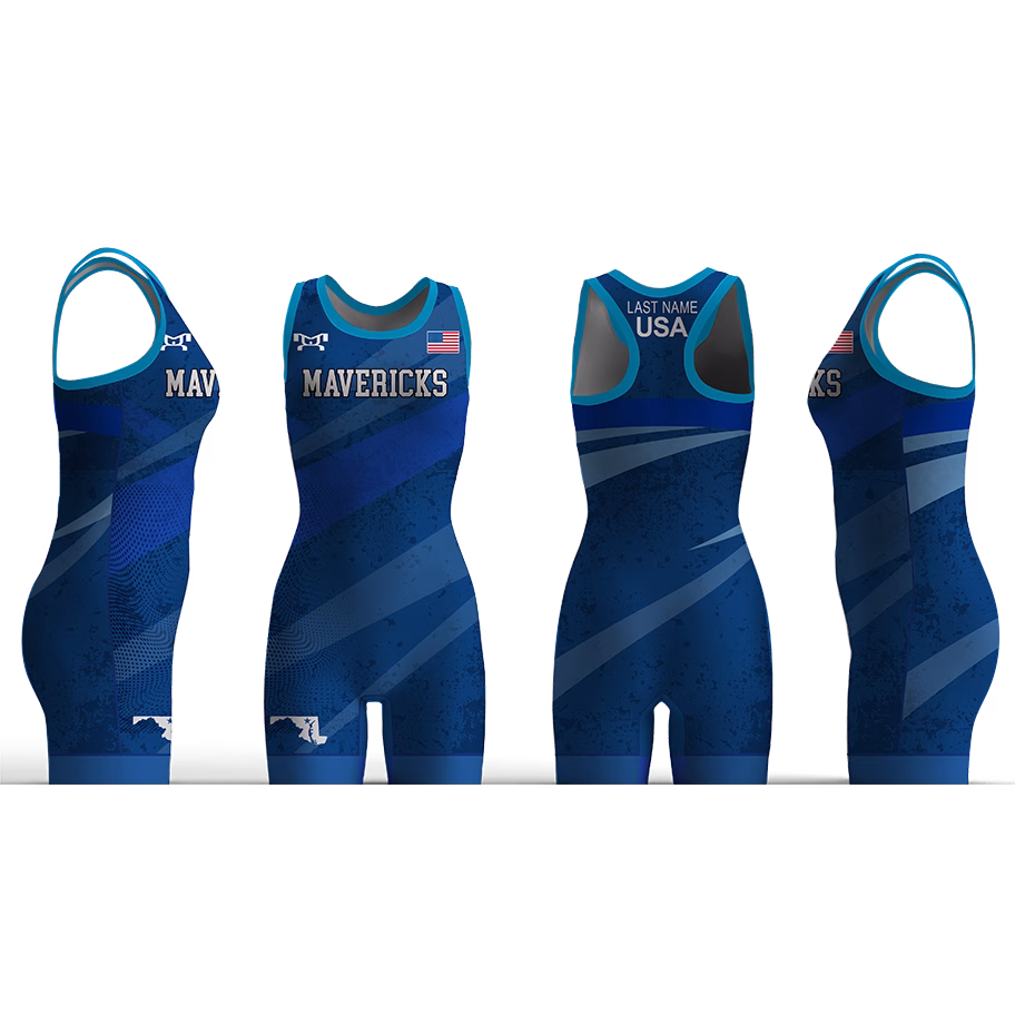 MAVERICKS WRESTLING Blue Women's Racerback Singlet 2026