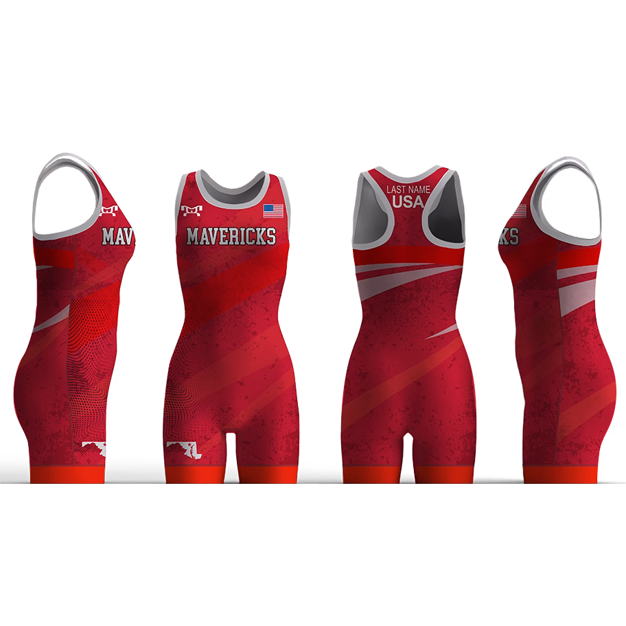 MAVERICKS WRESTLING Red Women's Racerback Singlet 2026