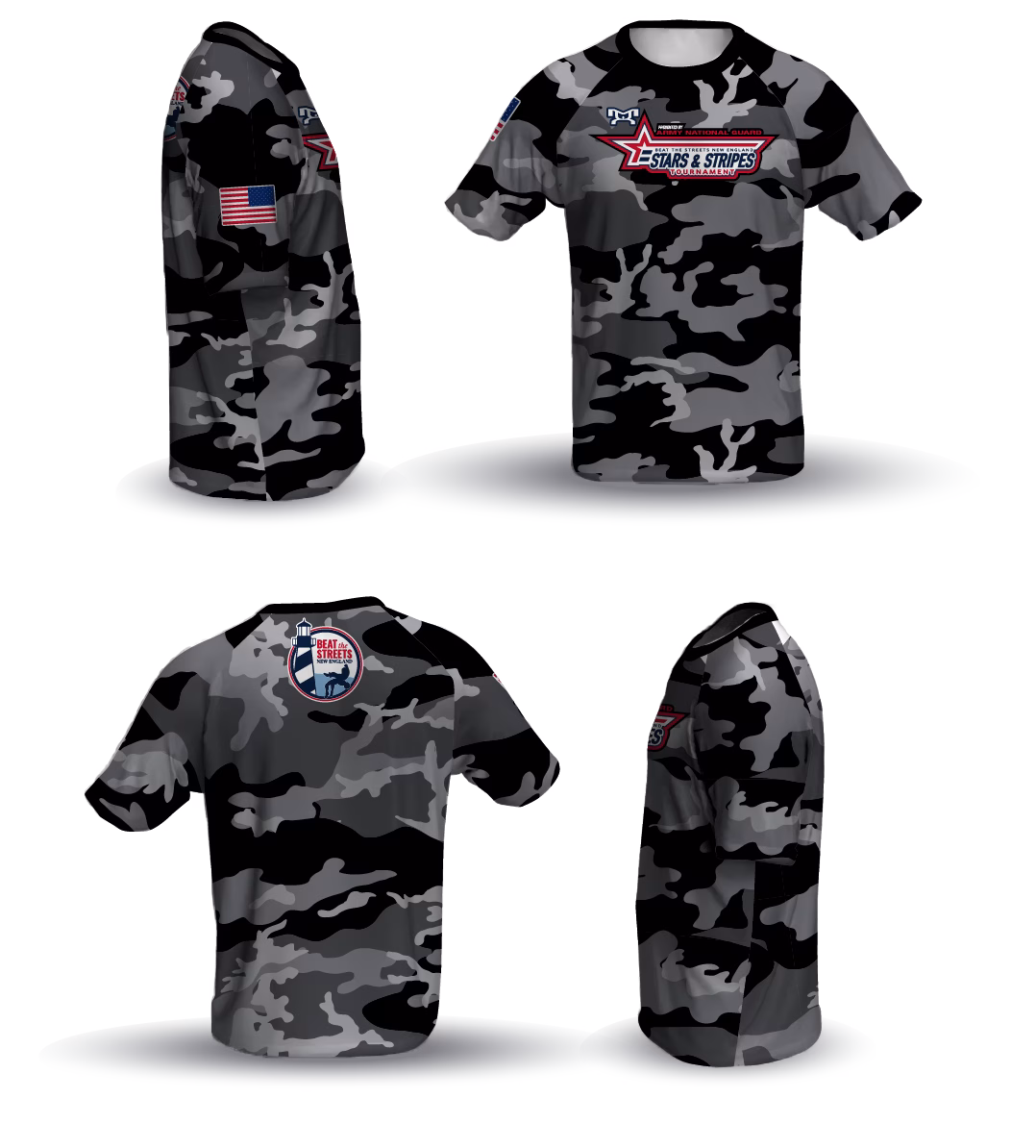 BTS Stars & Stripes Tournament Black Loose Short Sleeve Dri-Fit