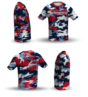 BTS Stars & Stripes Tournament  Red Loose Short Sleeve Dri-Fit
