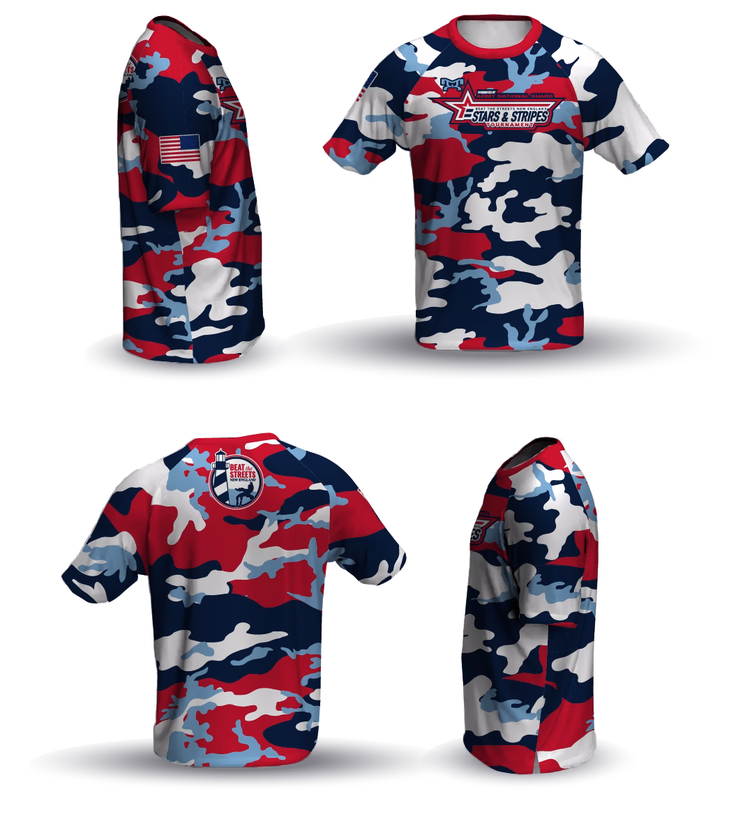 BTS Stars & Stripes Tournament  Red Loose Short Sleeve Dri-Fit