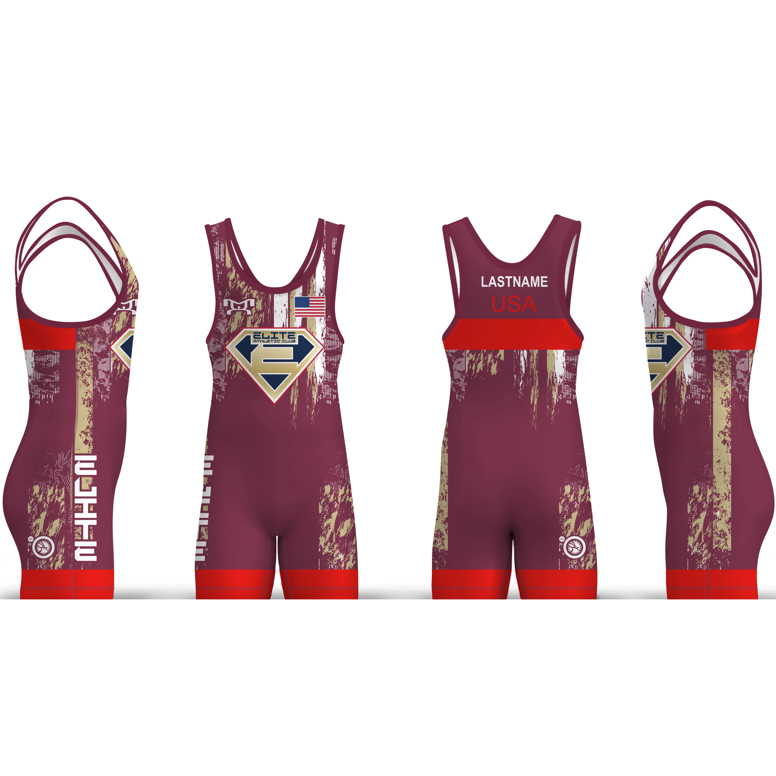 Elite Athletic Club Maroon 2026 Men's Singlet