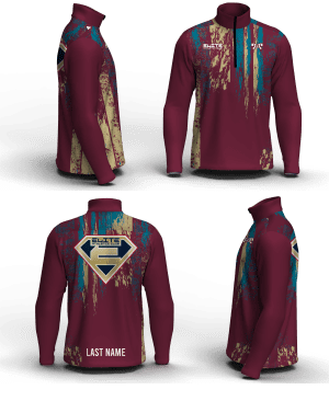 Elite Athletic Club Maroon & teal  Men's Mid-Weight Custom Quarter Zip