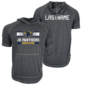 Round Lake Jr Panthers Custom Heat Press Short Sleeve Hoodie T-Shirt