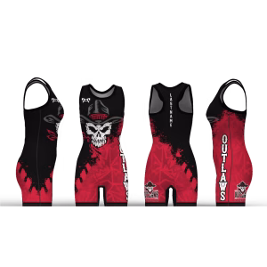 Outlaws Wrestling Club Red & Black Women's Racerback Singlet