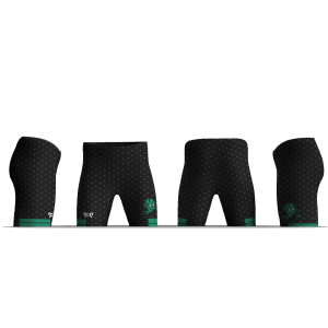 Cary High school black and green with pattern Men's Compression Shorts