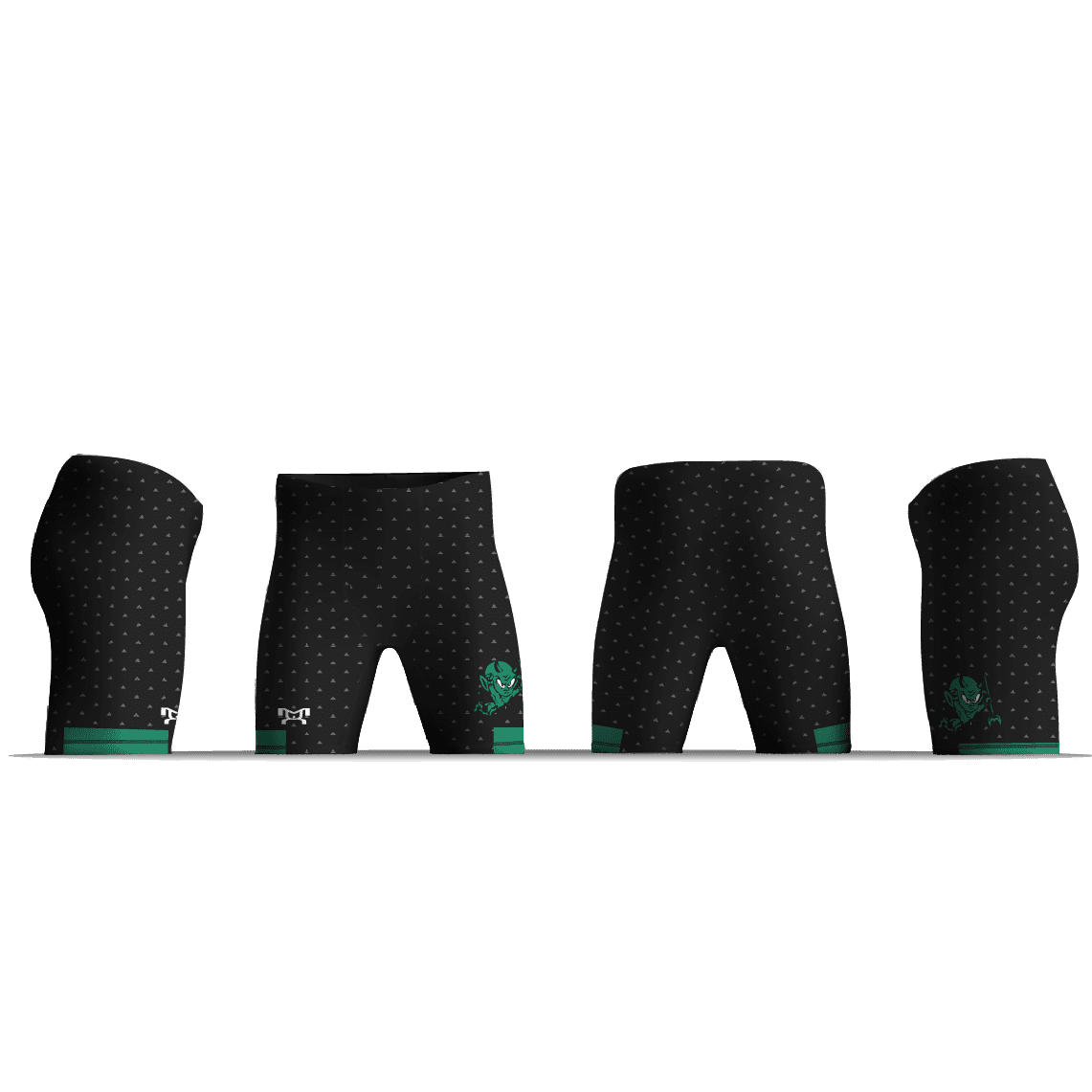 Cary High school black and green with pattern Men's Compression Shorts
