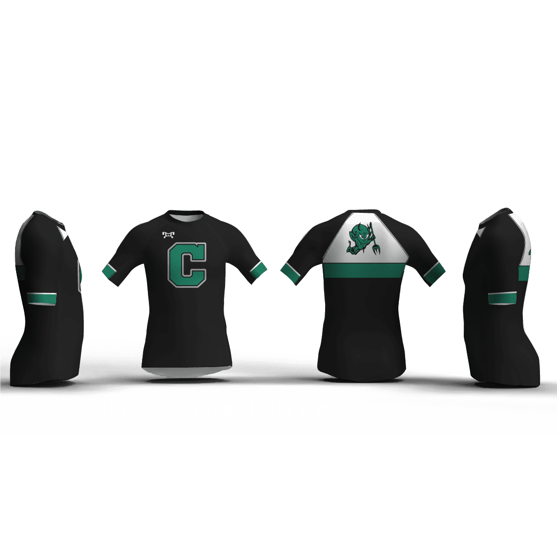 Cary High school Black with C Logo Men's Compression Short Sleeve Shirt