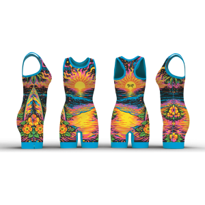 Summer Tropical Black Light Women's Racerback Singlet