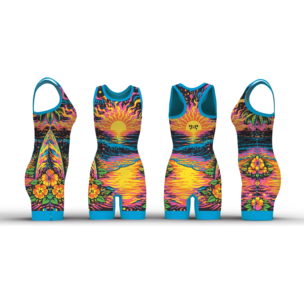 Summer Tropical Black Light Women's Racerback Singlet
