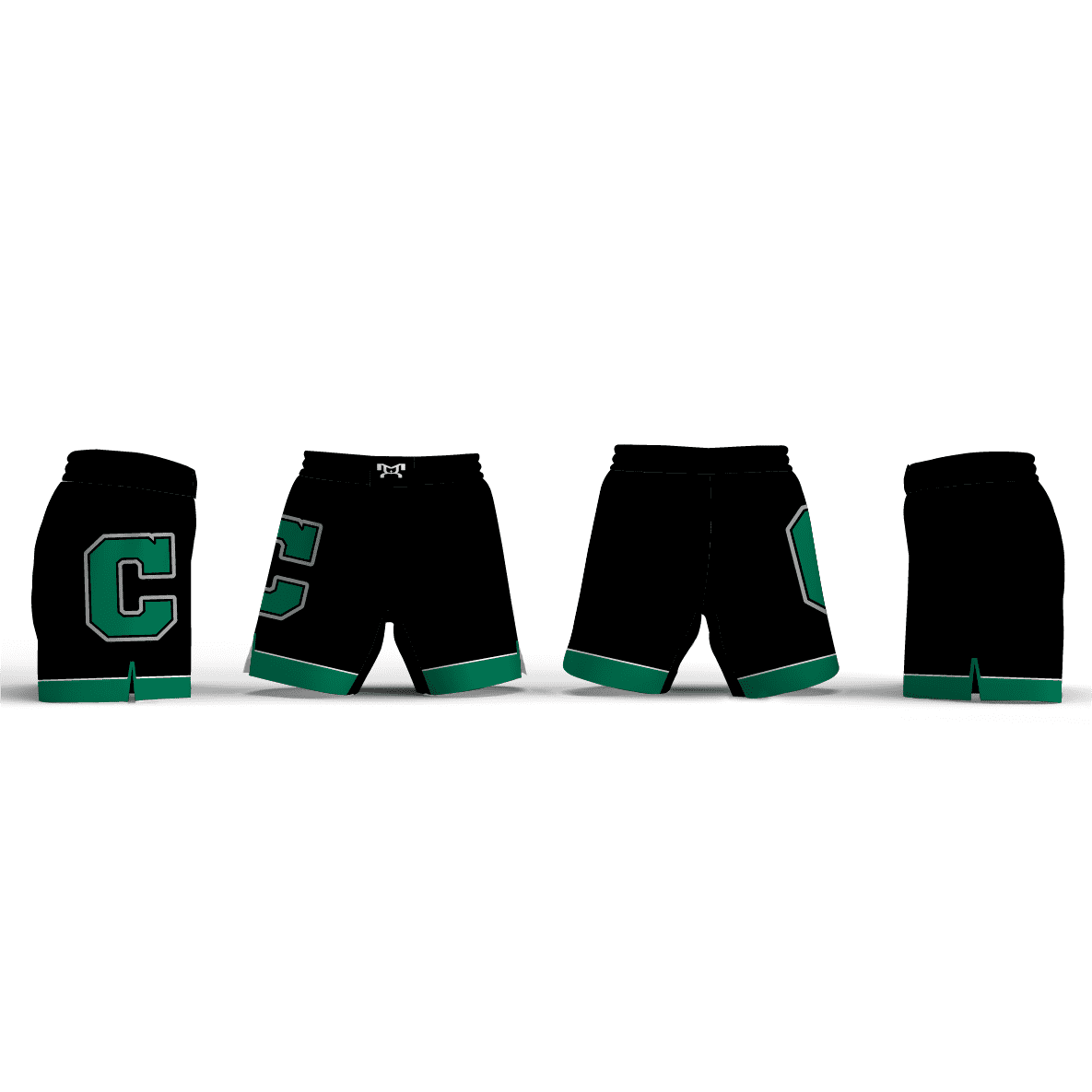 Cary High school Black & Green with c logo Women's 6" Fight Short