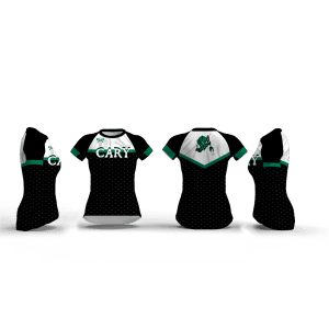 Cary High School Black & White with Dot Pattern Women's Compression Short Sleeve Shirt