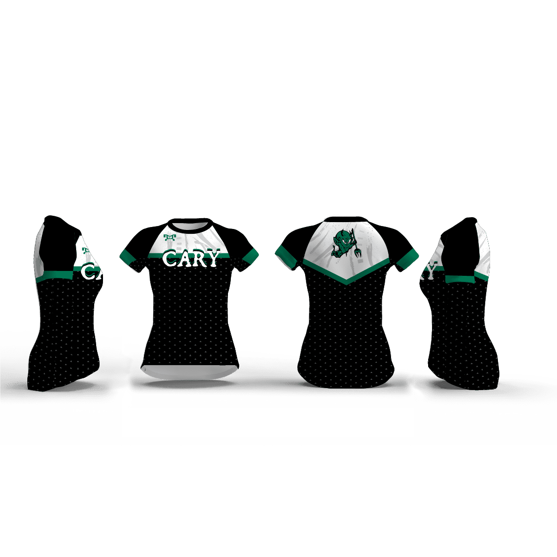 Cary High School Black & White with Dot Pattern Women's Compression Short Sleeve Shirt