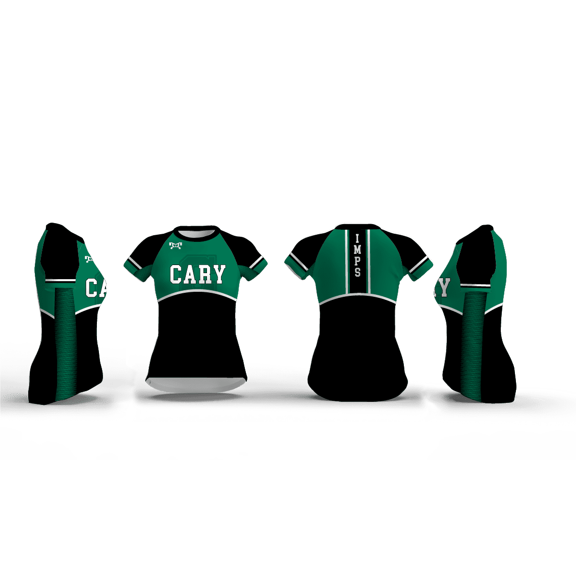 Cary High school Black & Green Women's Compression Short Sleeve Shirt