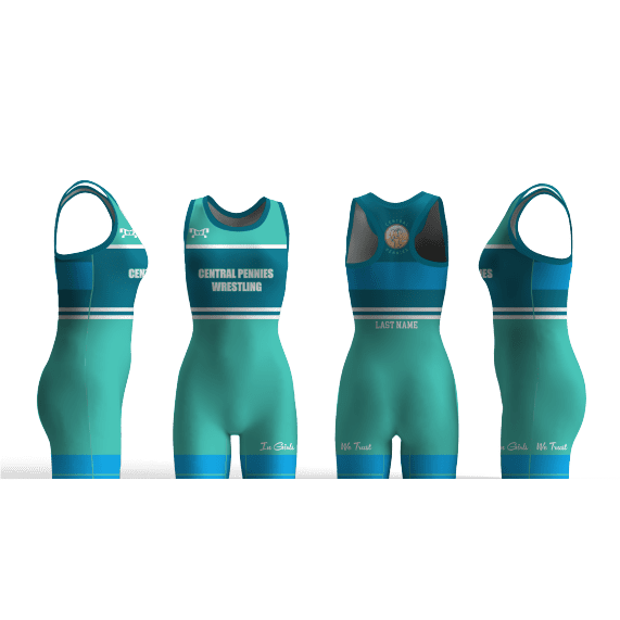 Central Pennies Teal & White Women's Racerback Singlet