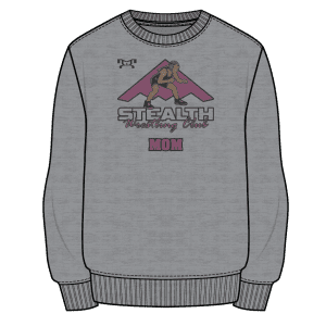 Stealth Wrestling Club PINK Custom Sublimated Decal Grey Crewneck