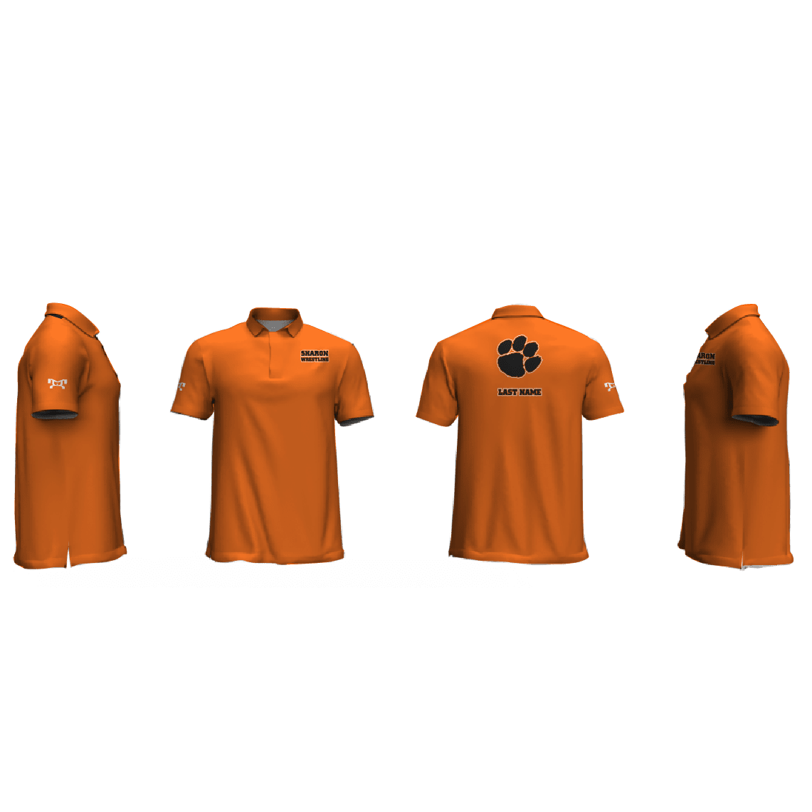 Sharon wrestling Men's Orange Custom Polo