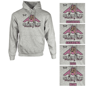 Stealth Wrestling Club PINK Custom Sublimated Decal Grey Hoodie