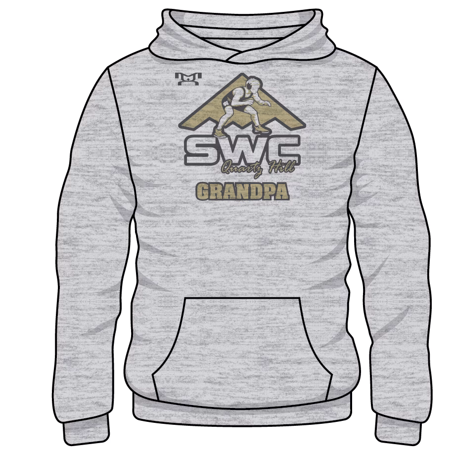 Stealth Wrestling Club GOLDCustom Sublimated Decal Grey Hoodie - Image 4