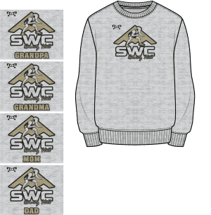 Stealth Wrestling Club VEGAS Custom Sublimated Decal Grey Crewneck