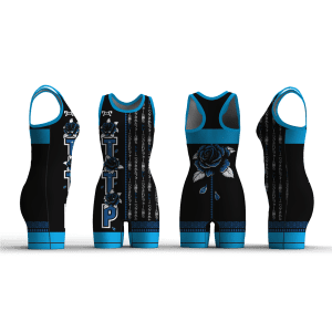 Trained To Pin Wrestling Club Blue Rose Women's Racerback Singlet