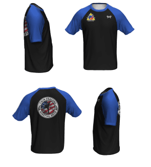 Twin Dragons Blue Loose Short Sleeve Dri-Fit