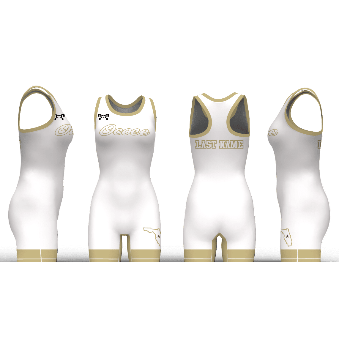 Ocoee Wrestling White Women's Racerback Singlet