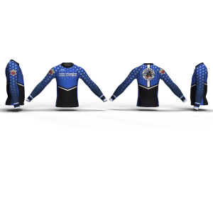 Twin Dragons Blue with Stars Men's Long Sleeve Compression Shirt