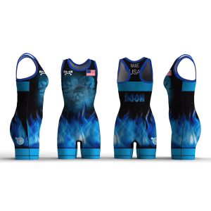 Doom Wrestling Club Blue Women's Racerback Singlet