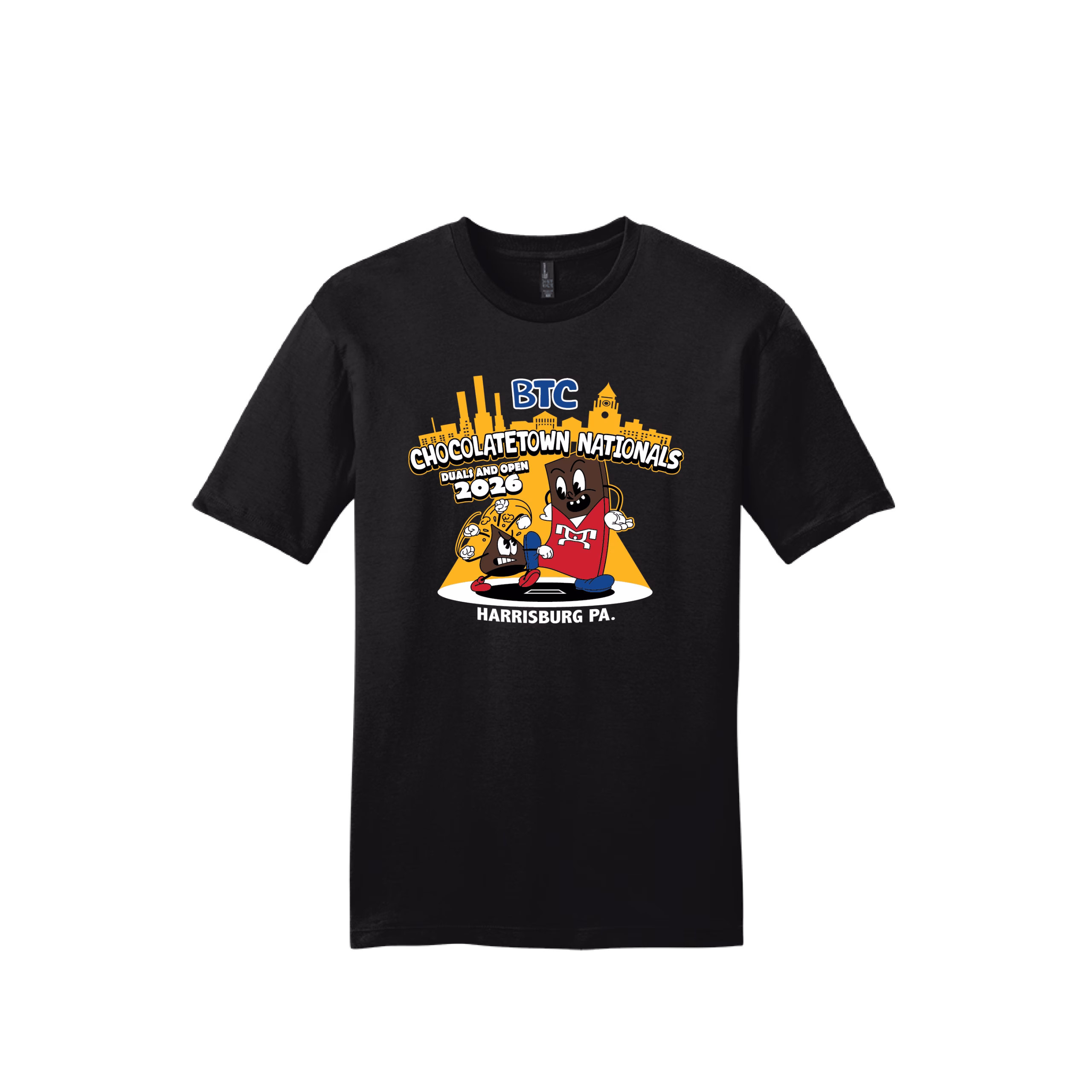 Chocolate Town Duals Black Heat Press Short Sleeve T-Shirt