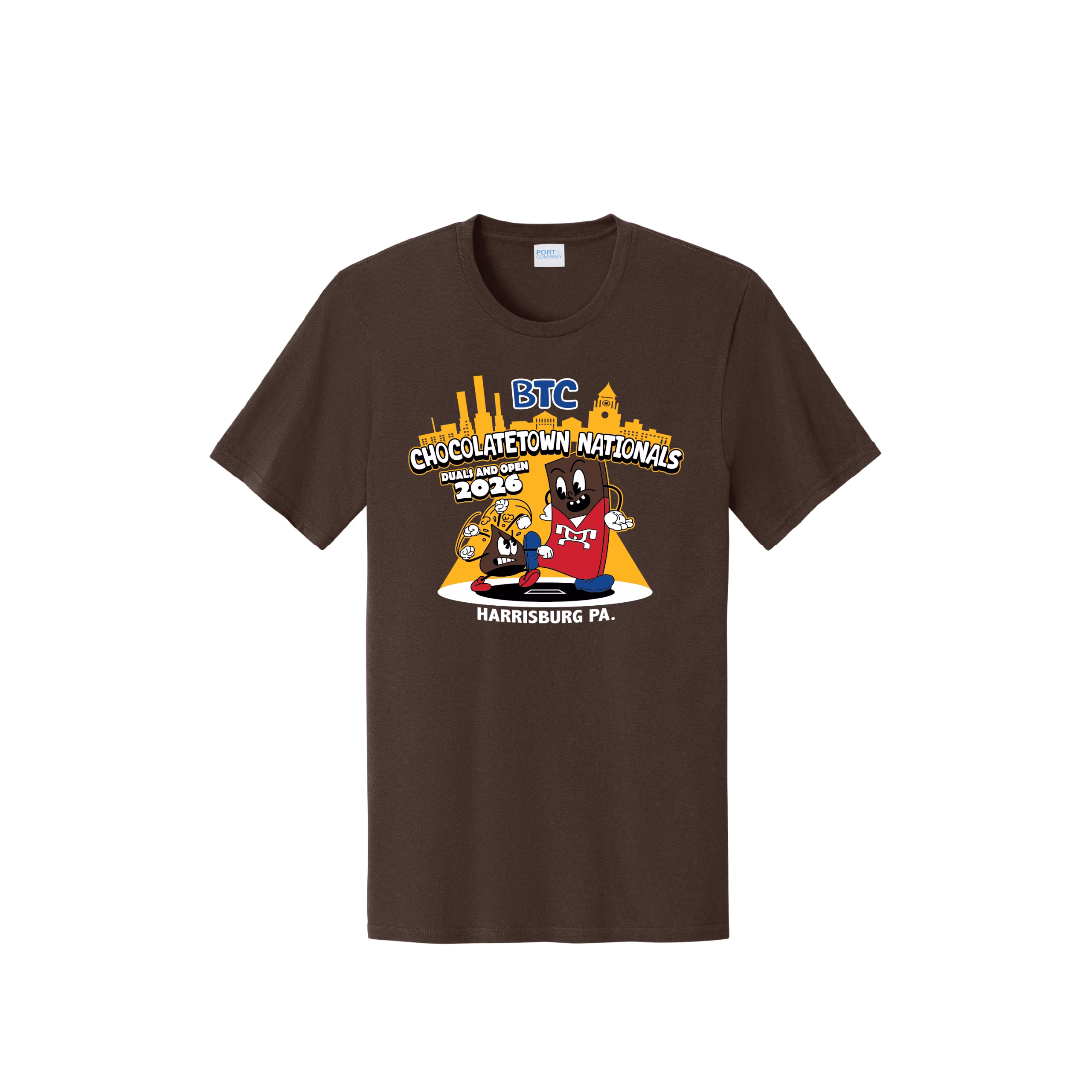 Chocolate Town Duals Brown Heat Press Short Sleeve T-Shirt