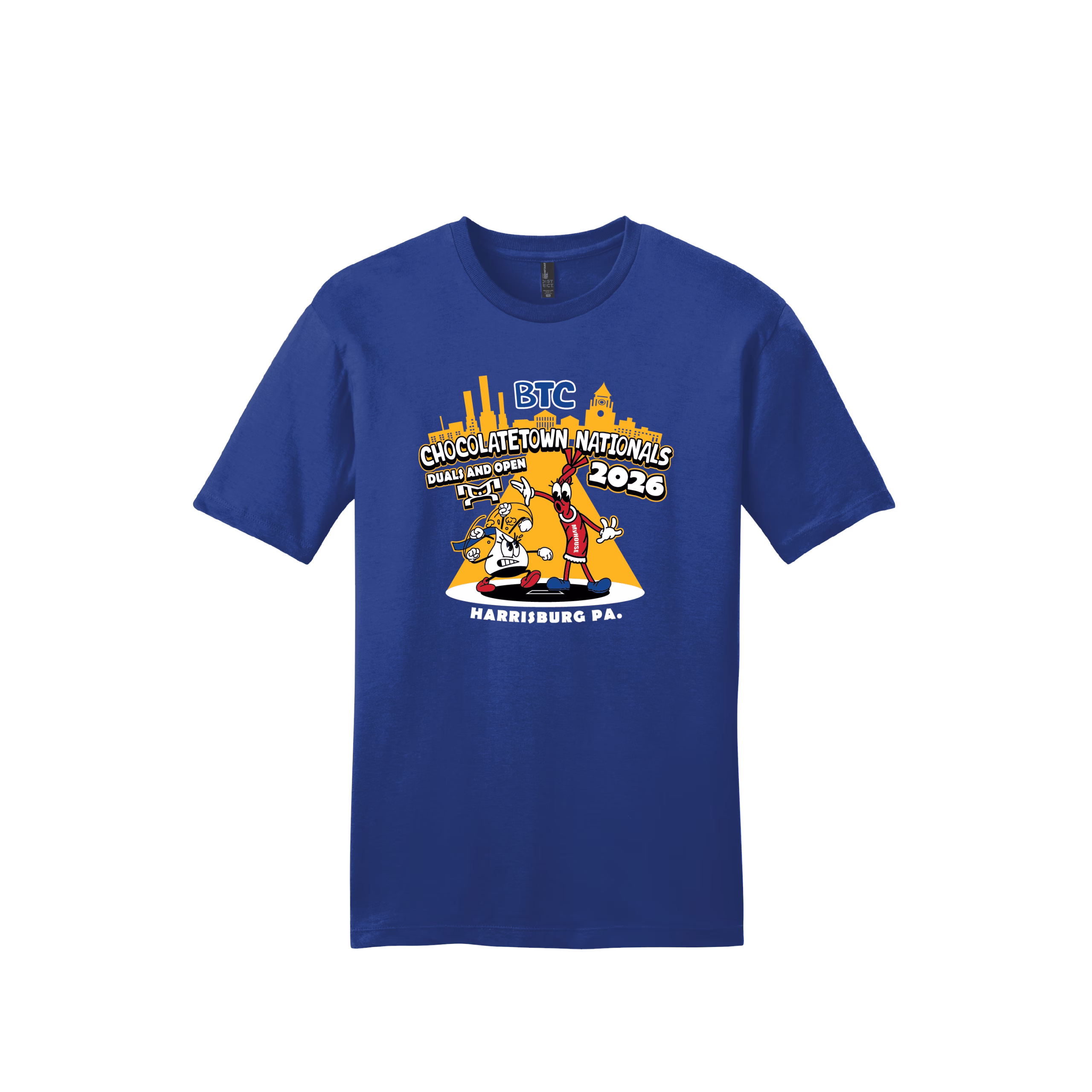 Chocolate Town Duals Girls Royal Heat Press Short Sleeve T-Shirt