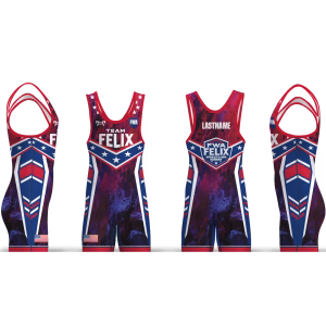 Felix Wrestling Academy Stars Red White & Blue Men's Singlet 2026