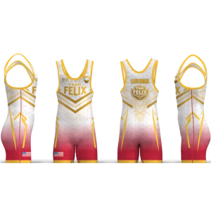 Felix Wrestling Academy WHite & Red 2026 Men's Singlet