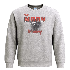 Moon Tigers Youth Wrestling Custom Sublimated Decal Grey Crewneck