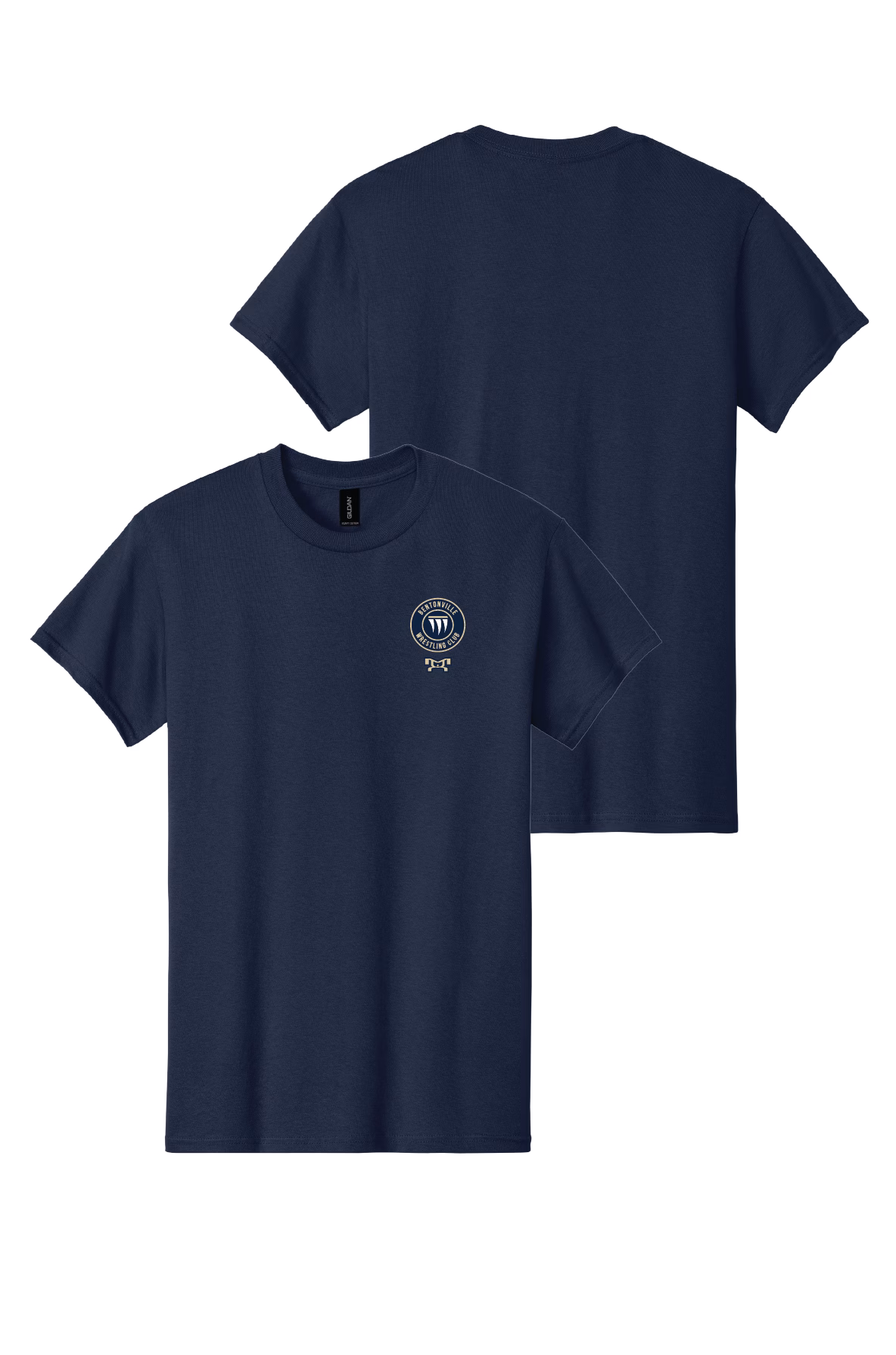 Bentonville Wrestling Club Blue Custom Heat Press Short Sleeve T-Shirt