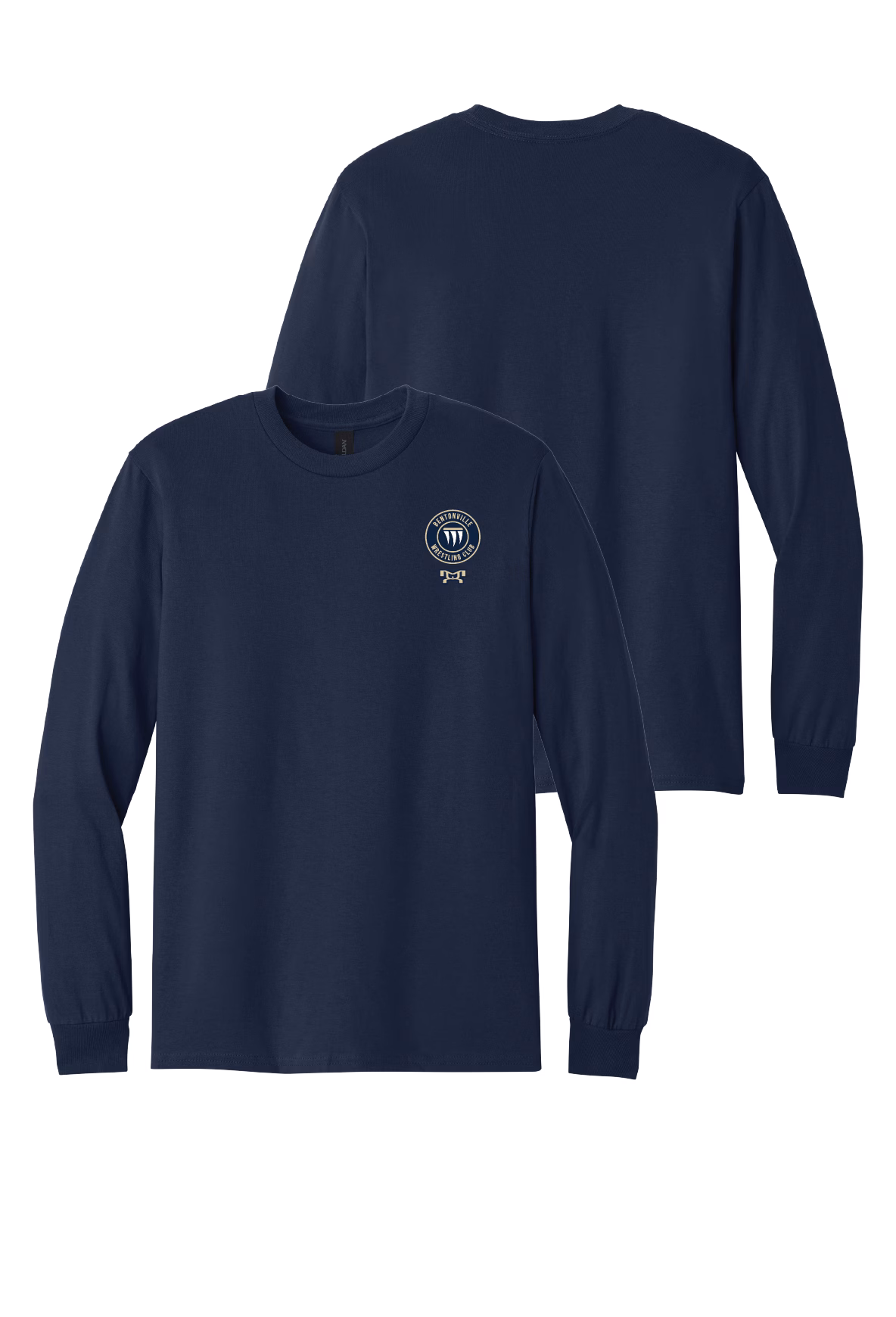 Bentonville Wrestling Club Blue Custom Heat Press Long Sleeve T-Shirt