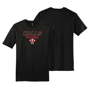 Halls High Schoo Black Custom Heat Press Short Sleeve T-Shirt