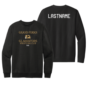 Grand Forks Gladiators BLACK Heat Press Crewneck