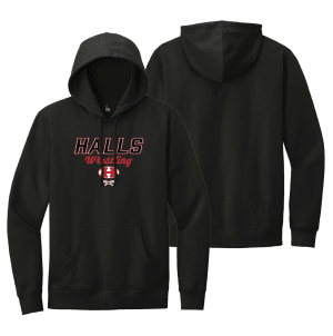 Halls High School Black Heat Press Screen Printed Hoodie