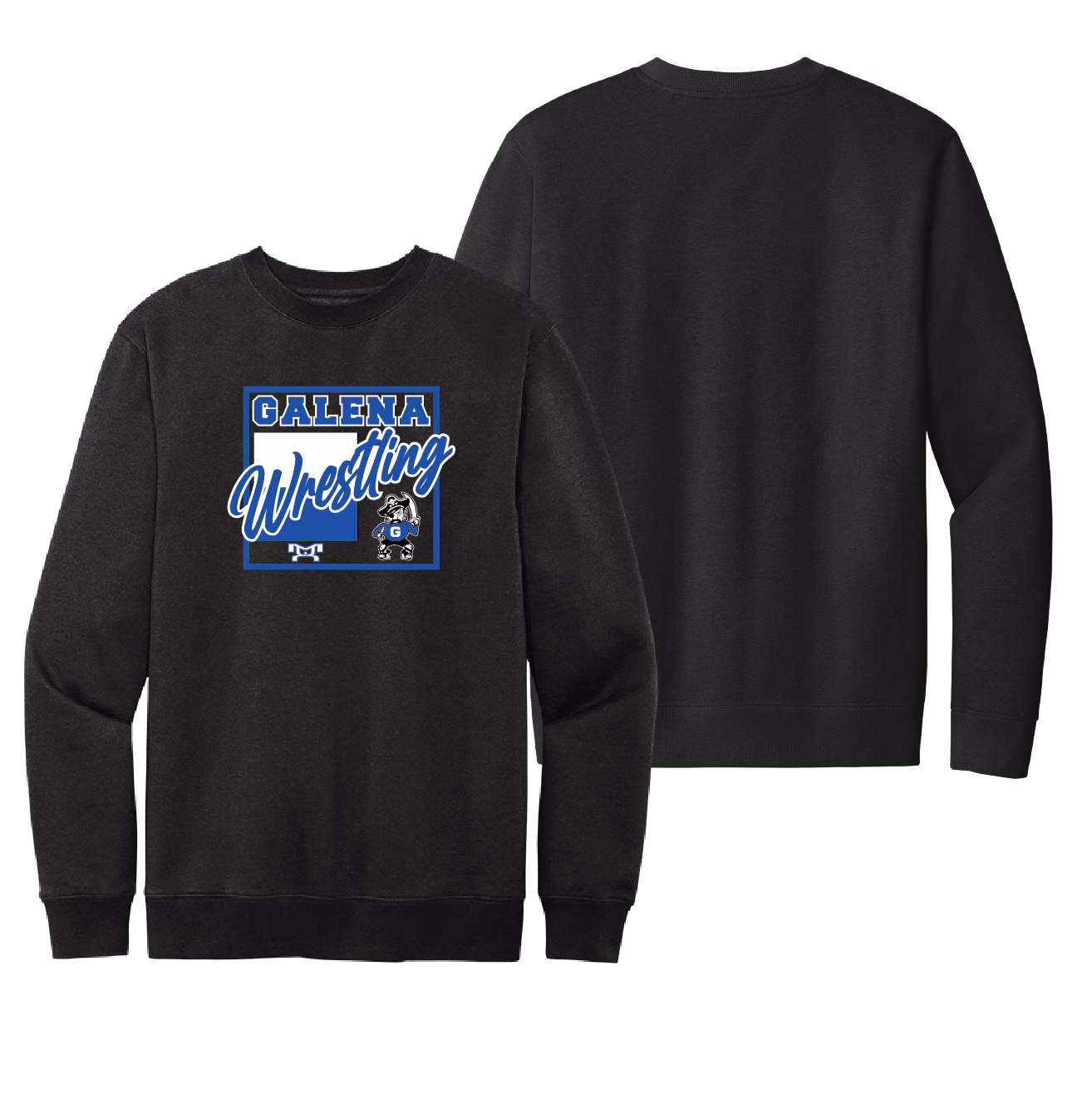 Galena High School Black Color Select Heat Press Crewneck