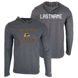 Grand Forks Gladiators Custom Heat Press Long Sleeve Hoodie T-Shirt