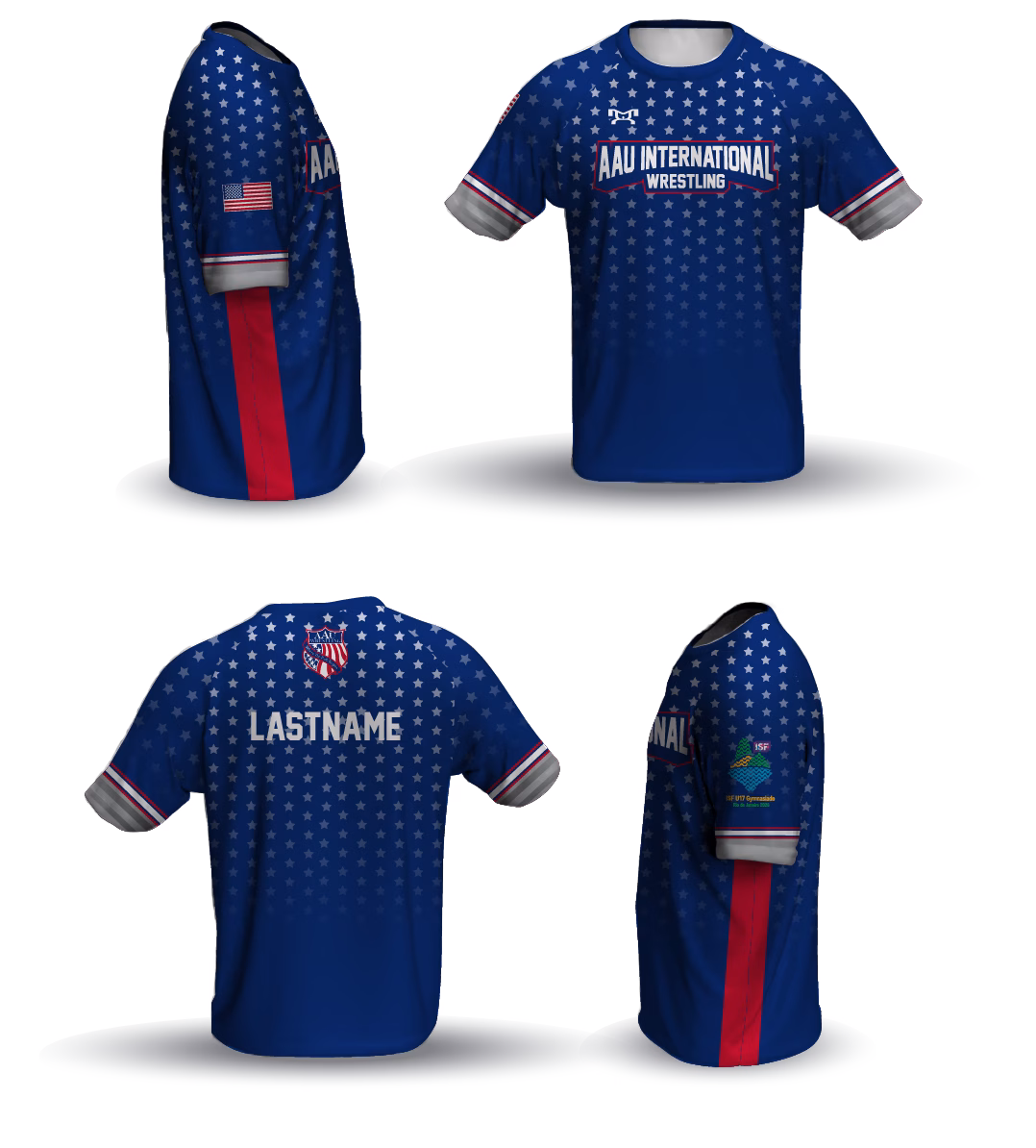 AAU International Blue brazil 2026 Loose Short Sleeve Dri-Fit