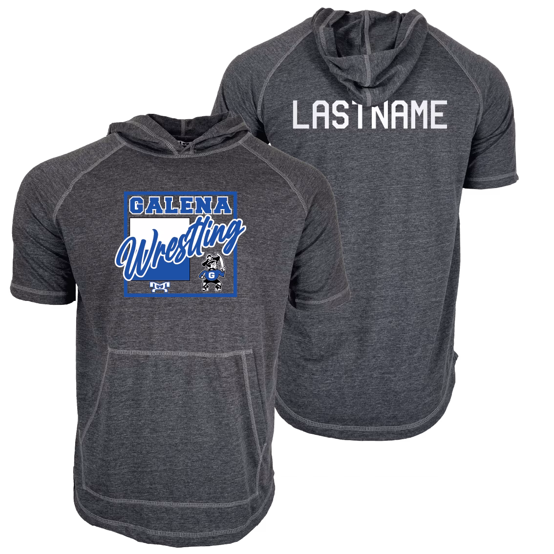 Galena High School Custom Heat Press Short Sleeve Hoodie T-Shirt