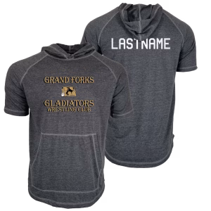 Grand Forks Gladiators Custom Heat Press Short Sleeve Hoodie T-Shirt