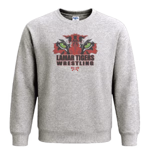 Lamar Youth Wrestling Club Custom Sublimated Decal Grey Crewneck
