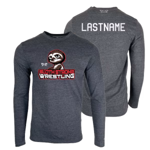 Sloth Strong Wrestling Club Custom Heat Press Long Sleeve T-Shirt