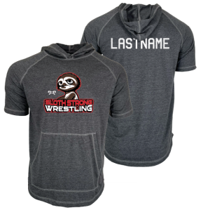 Sloth Strong Wrestling Club Custom Heat Press Short Sleeve Hoodie T-Shirt