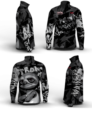 Sloth Strong Wrestling Club Graffiti Men's Mid-Weight Custom Quarter Zip
